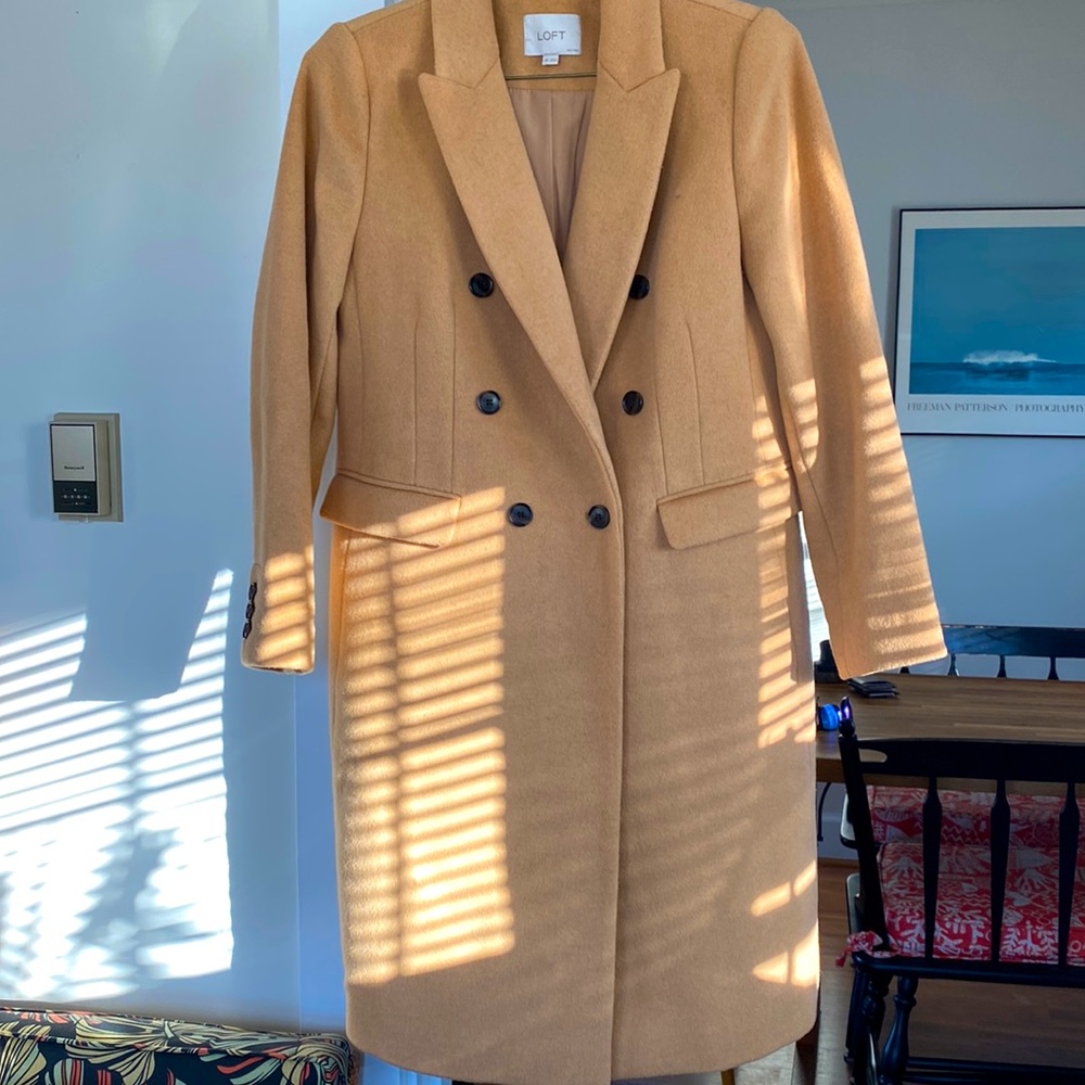 Double Breasted Wool Coat - Size Medium Petite